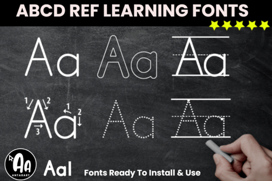 Abcd Tracing Alphabet Letters Bundle Font